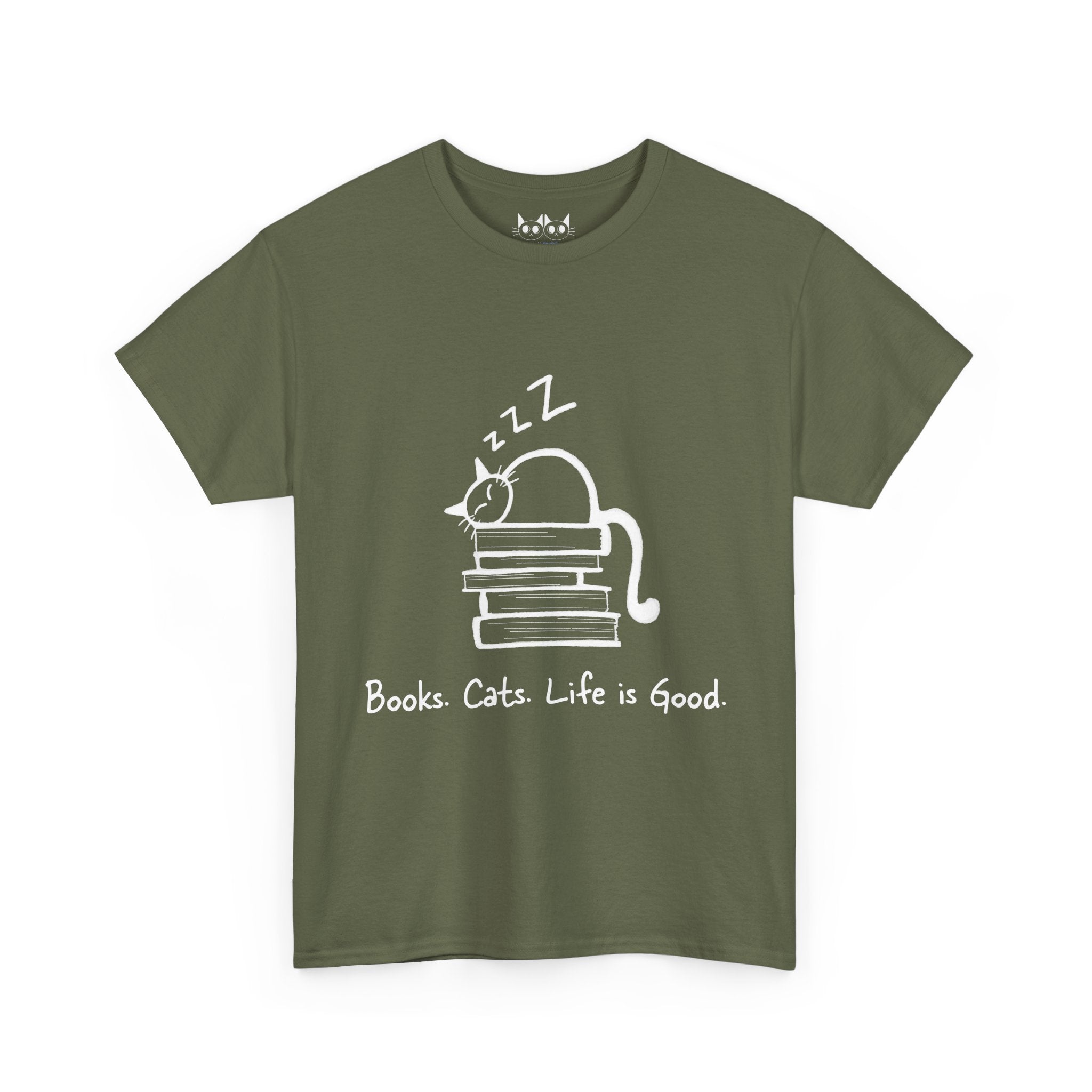 Books. Cats. Life is Good T-Shirt