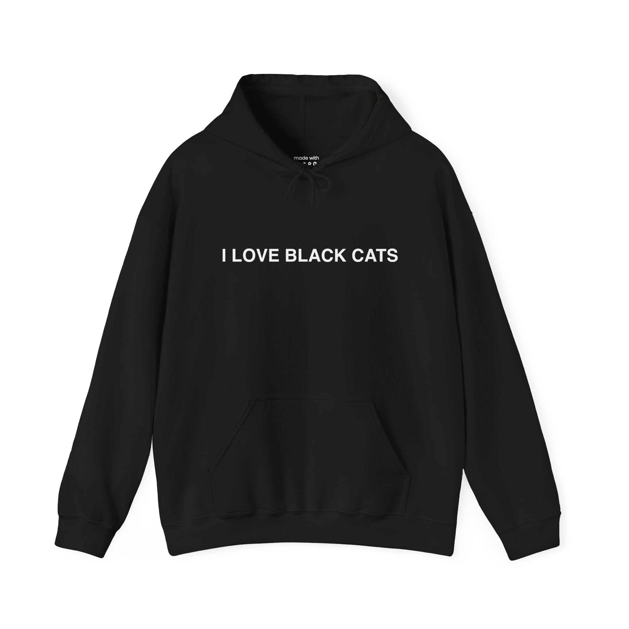 I Love Black Cats Hoodie