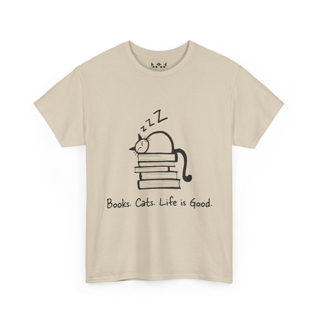 Books. Cats. Life is Good T-Shirt